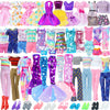 20pcs Doll Clothes and Accessories Including Random 10 Outfits Fashion Sequin Dresses Tops Bottoms Pants Short Skirt Swimsuit Bikini and Random 10 Shoes Dollhouse Accessories for 11.5 inch Girl Doll