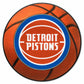 FANMATS 10214 Detroit Pistons Basketball Shaped Rug - 27in. Diameter, Basketball Design, Sports Fan Accent Rug