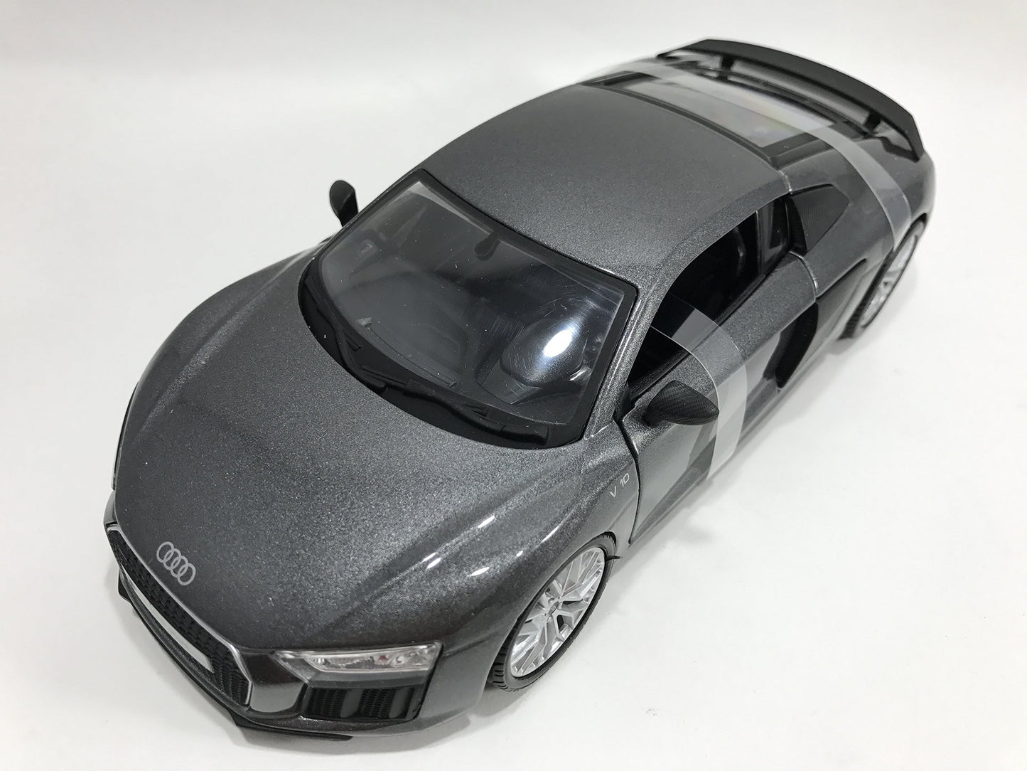 Maisto Audi R8 V10 Plus Model Car - 1:24 Scale - Metallic Grey - FBA_1634 - Metal Construction