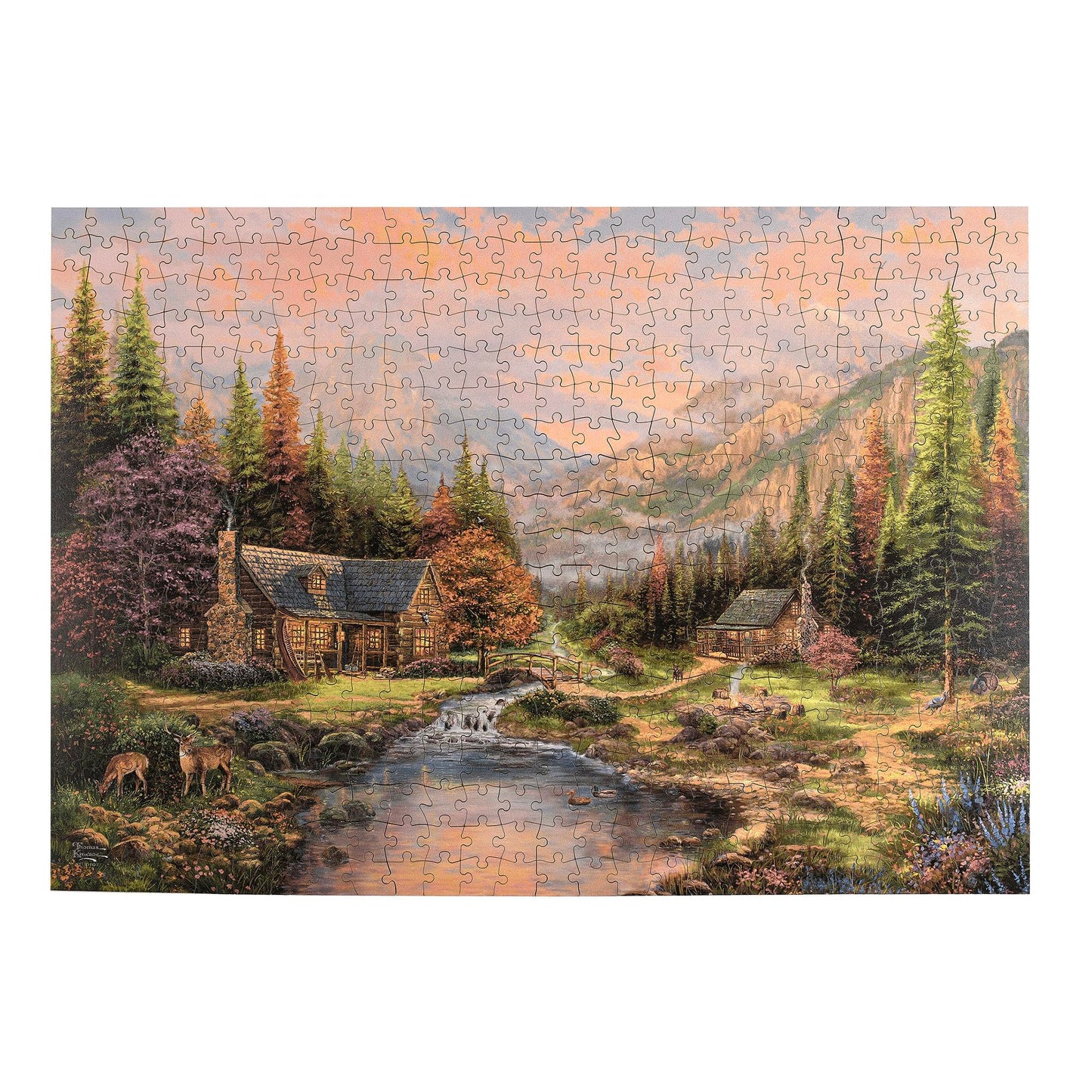 Buffalo Games - Thomas Kinkade - Sierra Paradise Wood Puzzle - Standard Cut Jigsaw Pieces - 500 Piece Jigsaw Puzzle