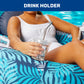 Aqua Leisure Oversized Supreme Lake Tube Float, 48" Heavy Duty Pool Chair, Soft Fabric, Blue/White Fern, Model AZL20341