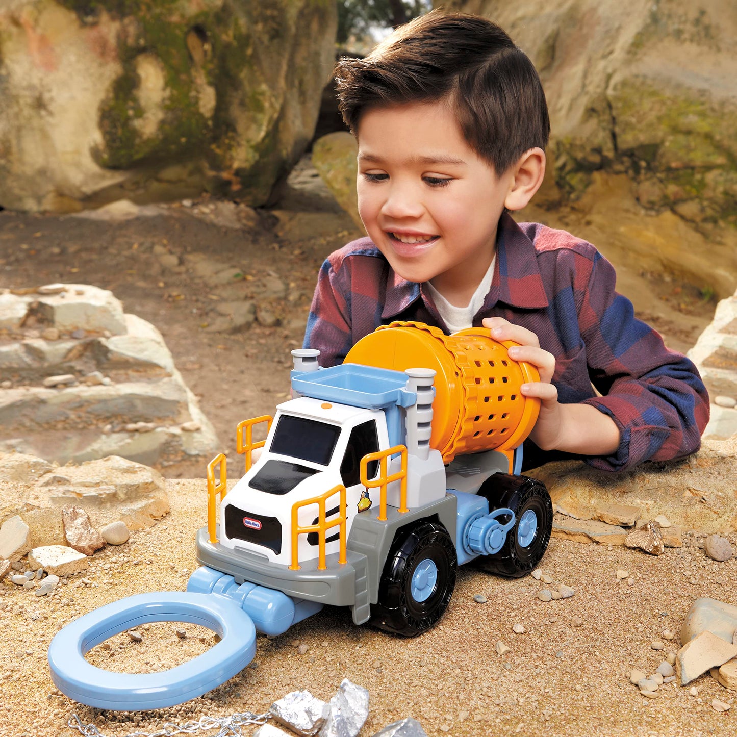Little Tikes Big Adventures Metal Detector Mining Truck, STEM Toy Vehicle with Real Working Metal Detector, Rock Tumbler, Shovel
