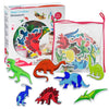 Edushape Foam Bath Toys Set - 12 Removable Dinosaurs for Toddlers - Imaginative Learning Activity Play Set