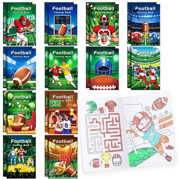 Benlouis 24 Pcs Football Mini Coloring Books Sports Football Theme Birthday Party Favors Activity Books Bulk For Kids Boys Super