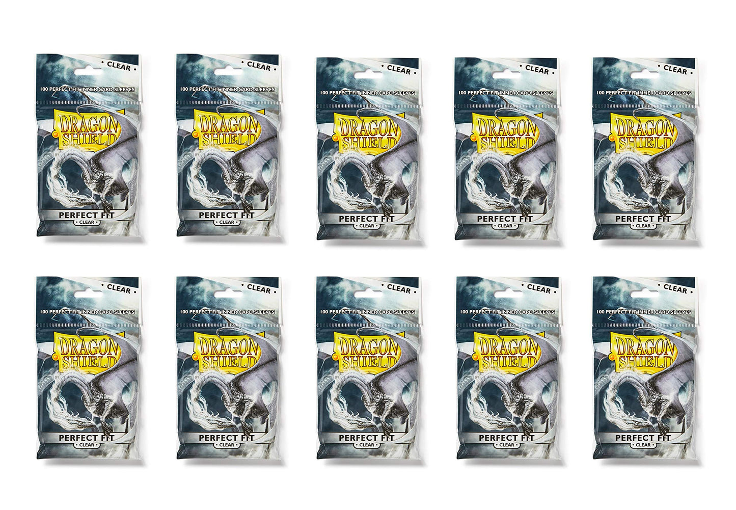 Dragon Shield 100 Standard Size Clear Perfect Fit Sleeves (10 Packs)