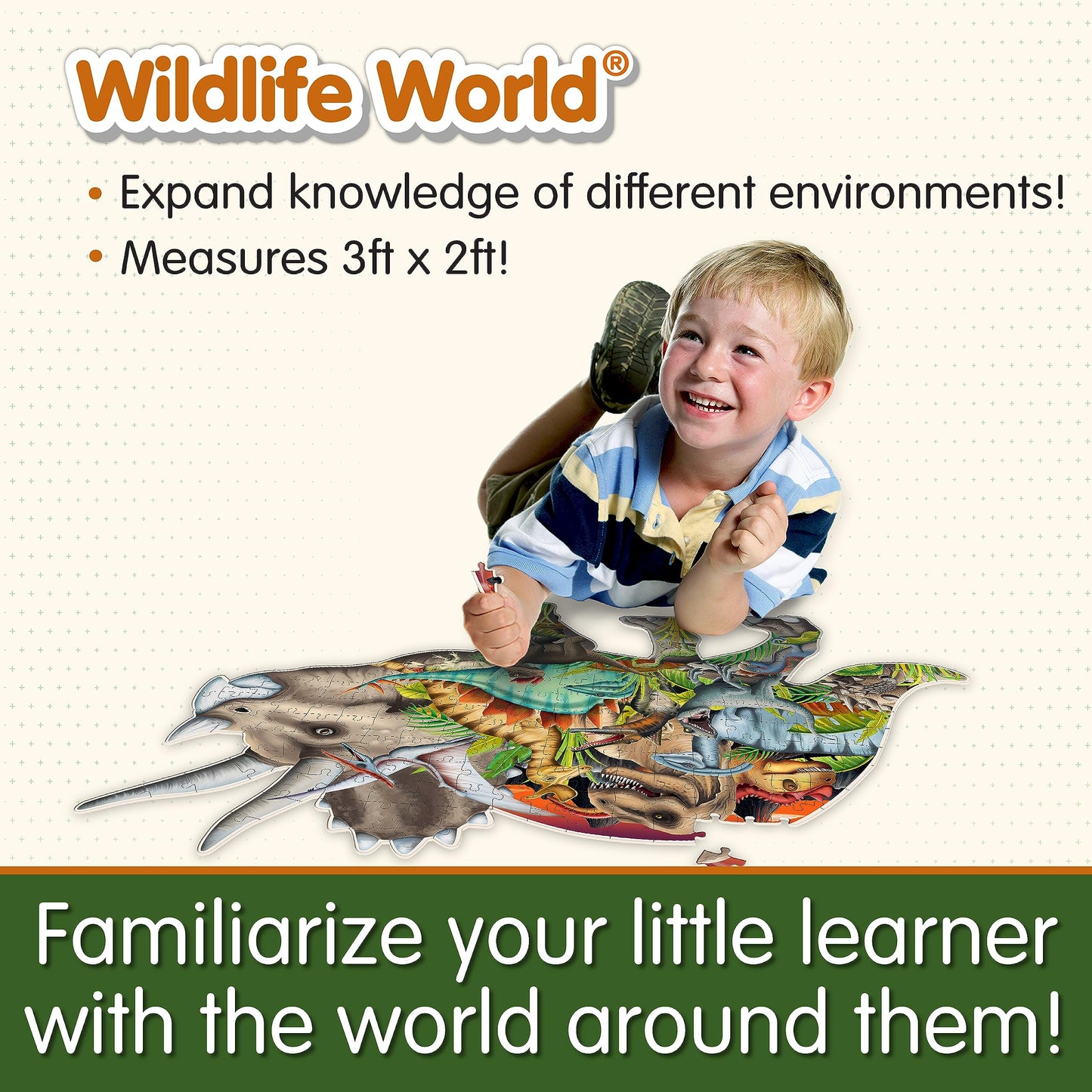 The Learning Journey: Wildlife World - Dinosaurs Puzzle - 200Pcs Challenging Jigsaw Puzzles - Intellectual Game Learning Educati