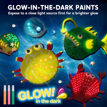 Klever Kits Glow in The Dark Sea Shell Painting Kit, Multi Color, Small, Arts & Crafts for Ages 6-12, Creative Art Supplies