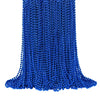 SHAOQINLIN 144 Pcs Blue Mardi Gras Beads, 33'' 7 mm Metallic Blue Bead Necklaces 4th of July Beads Necklaces Bulk Party Beads fo