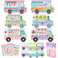 Cy2Side Ice Cream Stickers Scene - Make Your Own Ice Cream Cart Scene Sticker Art Craft Diy Dessert Truck Shop Stickers Scene With Mix Match Sweets Stickers For Kid Summer Party Games For Classroom