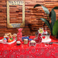 Western Party Tablecloth Paisley Table Cover Bandana Plastic Table Cloth Rectangle Floral Tablecloth For Western Cowboy Themed Party Decorations, 108 X 54 Inches (Red, 6 Pack)