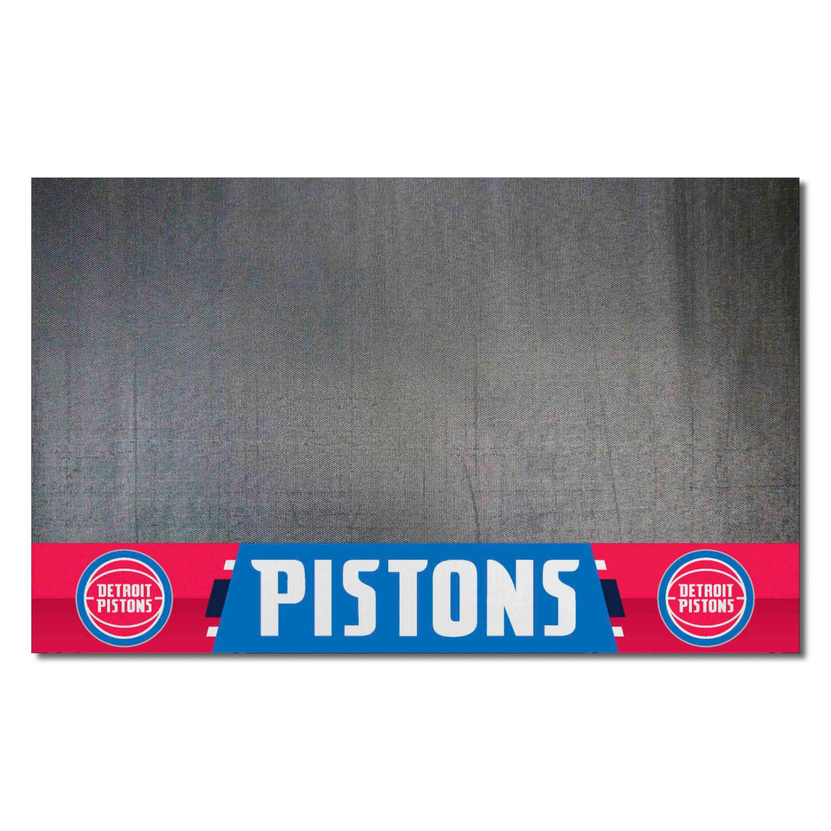FANMATS 14203 Detroit Pistons Vinyl Grill Mat - 26in. x 42in. - Deck Patio Protective Mat | Oil, flame, and UV resistant