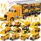 JOYIN 25 in 1 Construction Truck Vehicle Toy Set, Play Vehicles Set with Sounds and Lights in Carrier Truck, Push and Go Vehicle