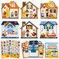 CY2SIDE Thanksgiving Pilgrimage Scene Sticker - 12 Set Pilgrims Theme Sticker Art Craft for Kids Classroom Activities, Make a Na