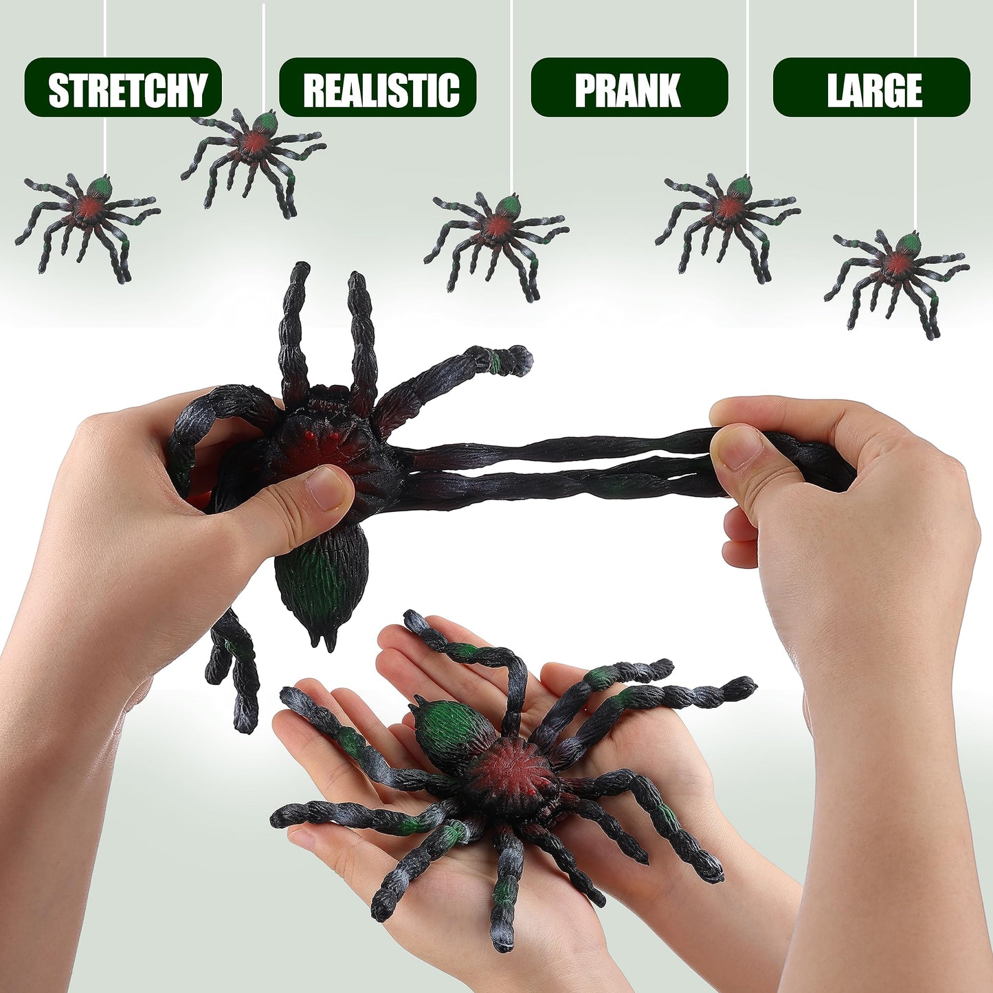 Flormoon Spider Toys, Realistic Rubber Tarantula Figurines For Halloween Decor, Trick Joke Props, Birthday Party Cake Topper Gift For Boys And Girls