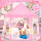 Evoionos Princess Tent For Girls, Kids Tent Indoor, Girls Tent With Large Love Lights, Pink Play Tent For Toddlers, Princess Cas