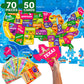Quokka Puzzles For Kids Ages 4-6 - 70 Pcs Jigsaw Puzzles For 6-8 Year Olds - 50 Double-Sided Cards | Learn Usa| Stimulating Education Activity Gift - Shaped Puzzles For Toddlers
