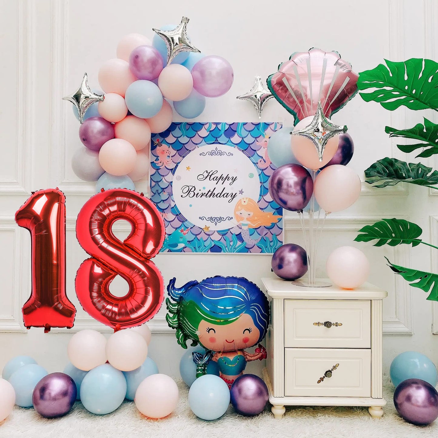 Smlpuame 40 Inch Number Balloon 0-9 Red Large Number 18 Balloons,Digital Balloons For Birthday Party Celebration Decorations Sup