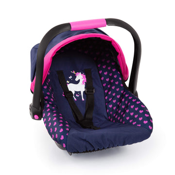 Bayer Design Baby Doll Deluxe Car Seat With Canopy- Blue And Pink