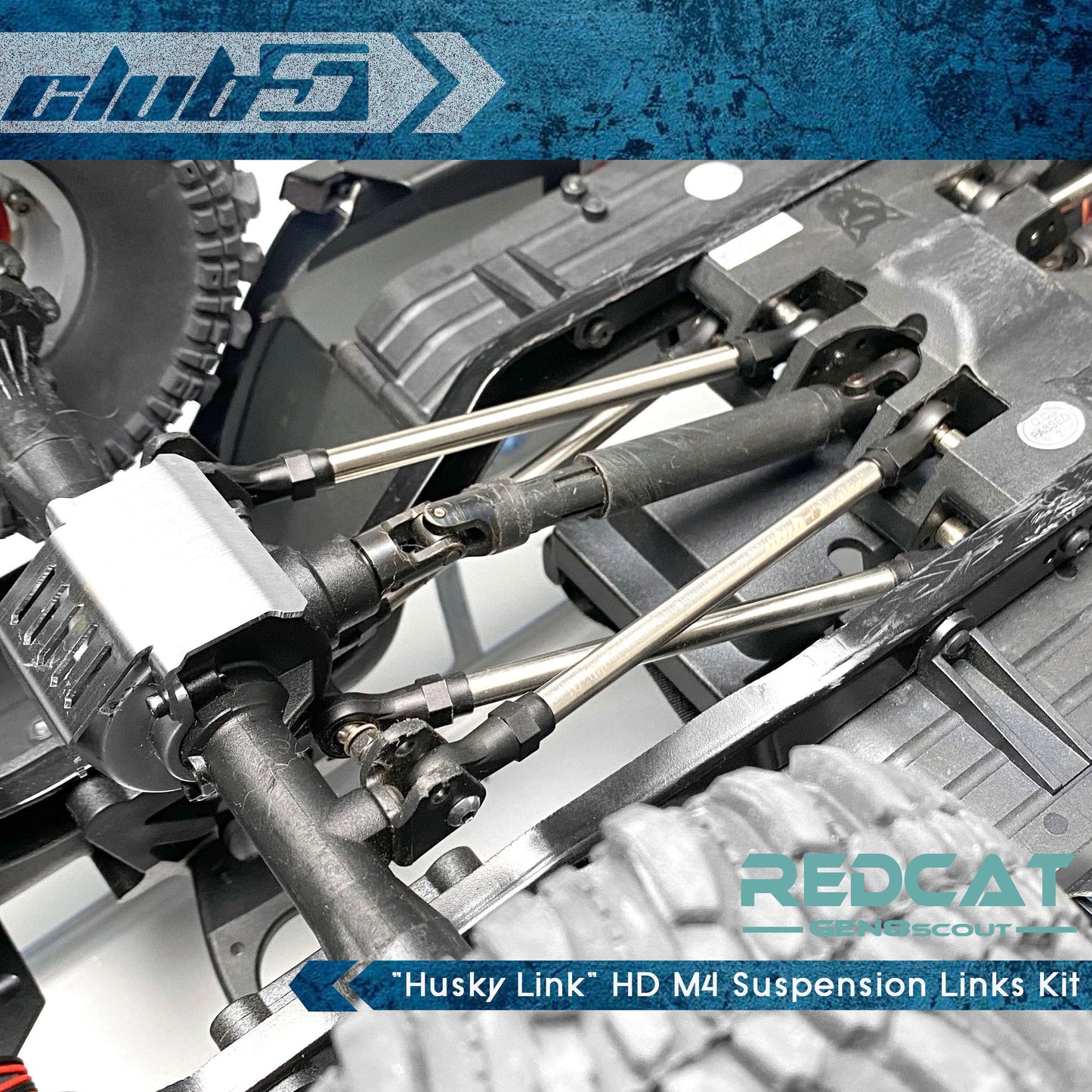 Club 5 ''Husky Link HD M4 Suspension Links Kit for Redcat GEN8 (6mm Stainless Steel)