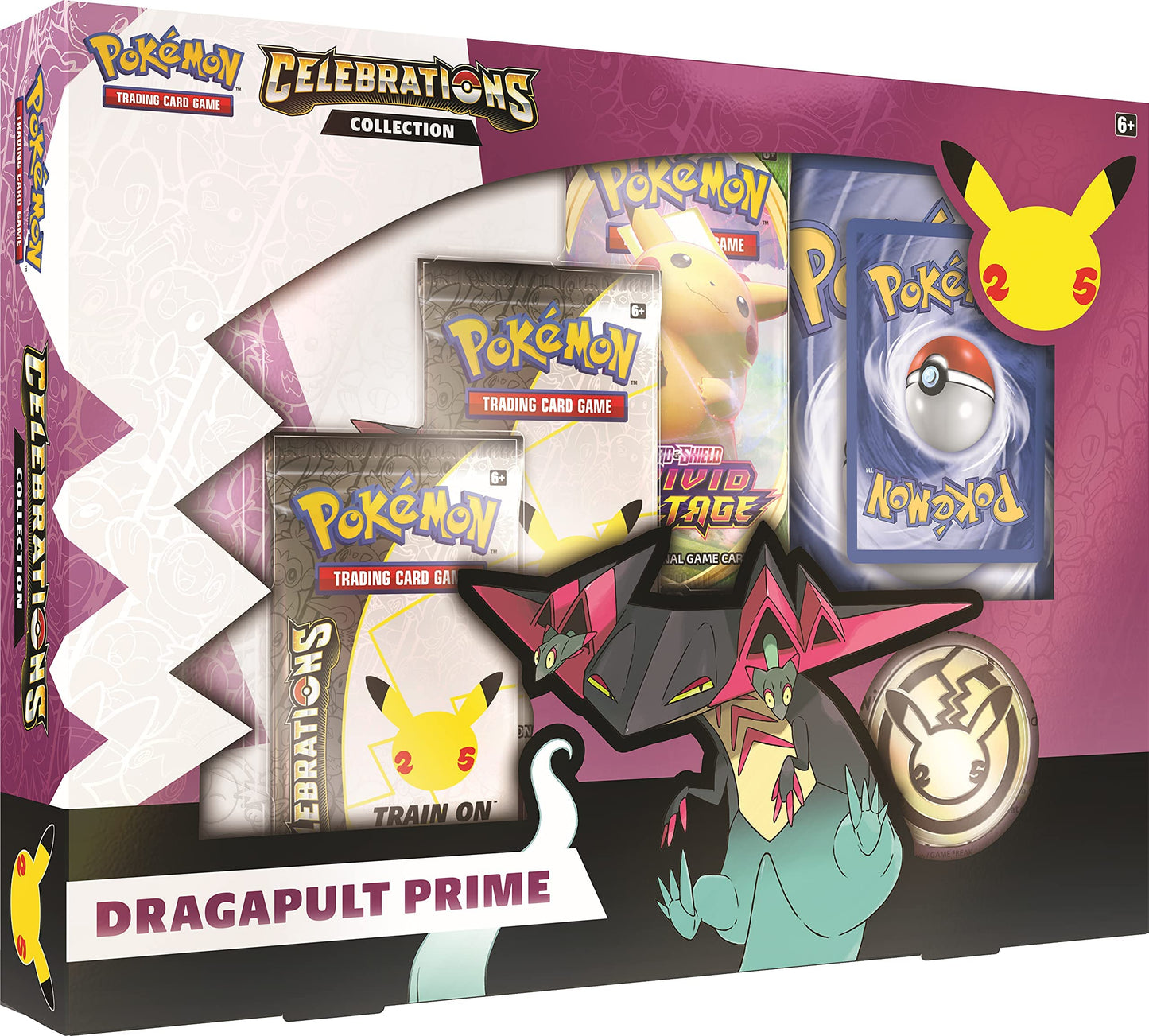 Pokemon Celebrations Dragapult Prime Card Game, Ages 6+, 2 Players, 10+ Min Playtime, Multicolor, Model POK80938