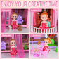 Doll House For Girls,10 Rooms Purple House Toy With Dolls Figure, Puppies,Furnitures, Accessories, Kids Playhouse Gift For For 3