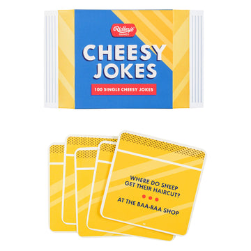 Ridleys 100 Single Cheesy Joke Cards - Includes 100 Jokes For Kids And Adults, Funny Jokes For Family-Friendly Fun - Makes A Gre