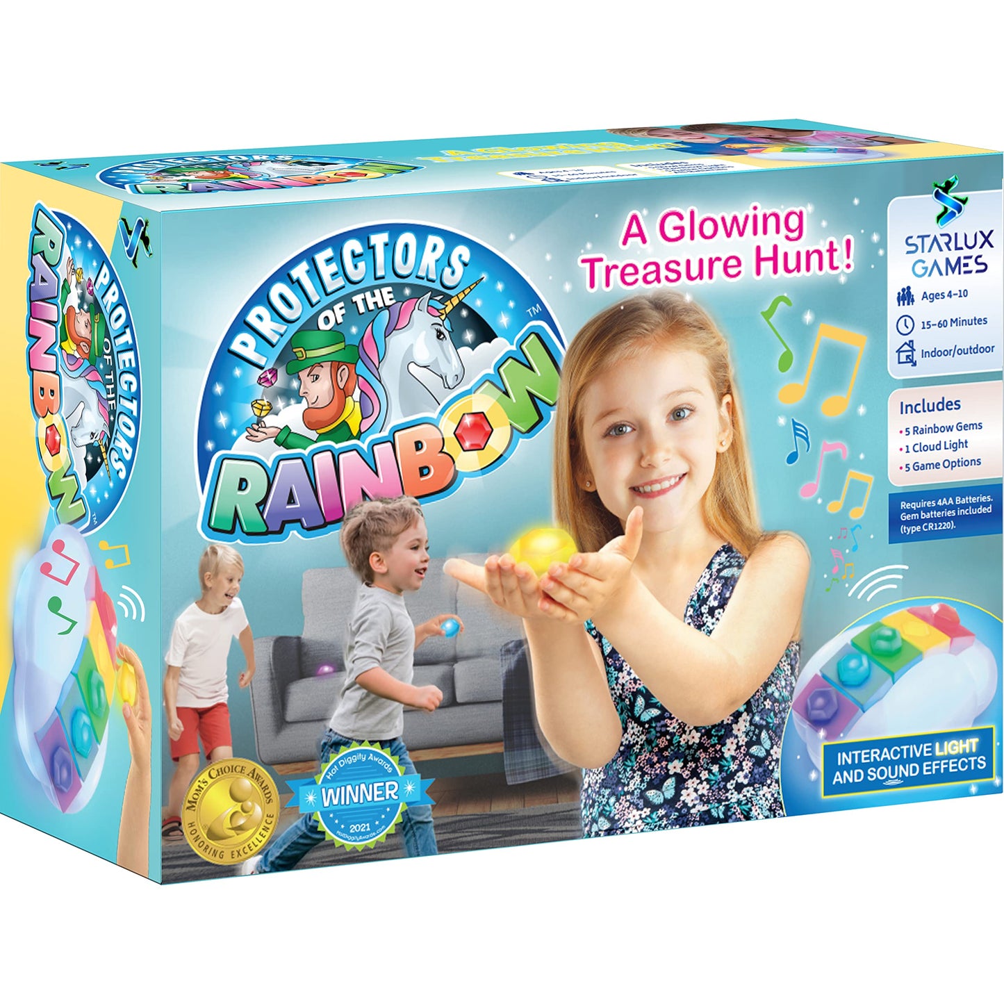 Starlux Games Hide And Seek Meets Rainbow Toys In 'Protectors Of The Rainbow' | Ages 4-10 | A Musical Treasure Hunt | Glow In The Dark Game | Outdoor Toys | Unicorn & Leprechaun Theme