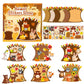 Cy2Side 12 Sets Fall Woodland Animal Scene Sticker Art Craft For Kids, Make A Fall Woodland Scene With Fox Pumpkin Sticker, Diy Autumn Party Games For School Classroom Activities
