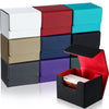 Vicenpal 10 Pieces Leather Deck Game Card Box Magnetic Card Game Box Case For 100 Plus Playing Cards, Card Storage Box Compatibl
