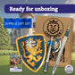 Liontouch - Noble Knight Toy decorative replica blade  Shield & Axe  Blue | Medieval Pretend Play Set in Foam for Children with Golden Lion Theme | Safe  & Combat Accessories for Dress Up & Costumes for Boys