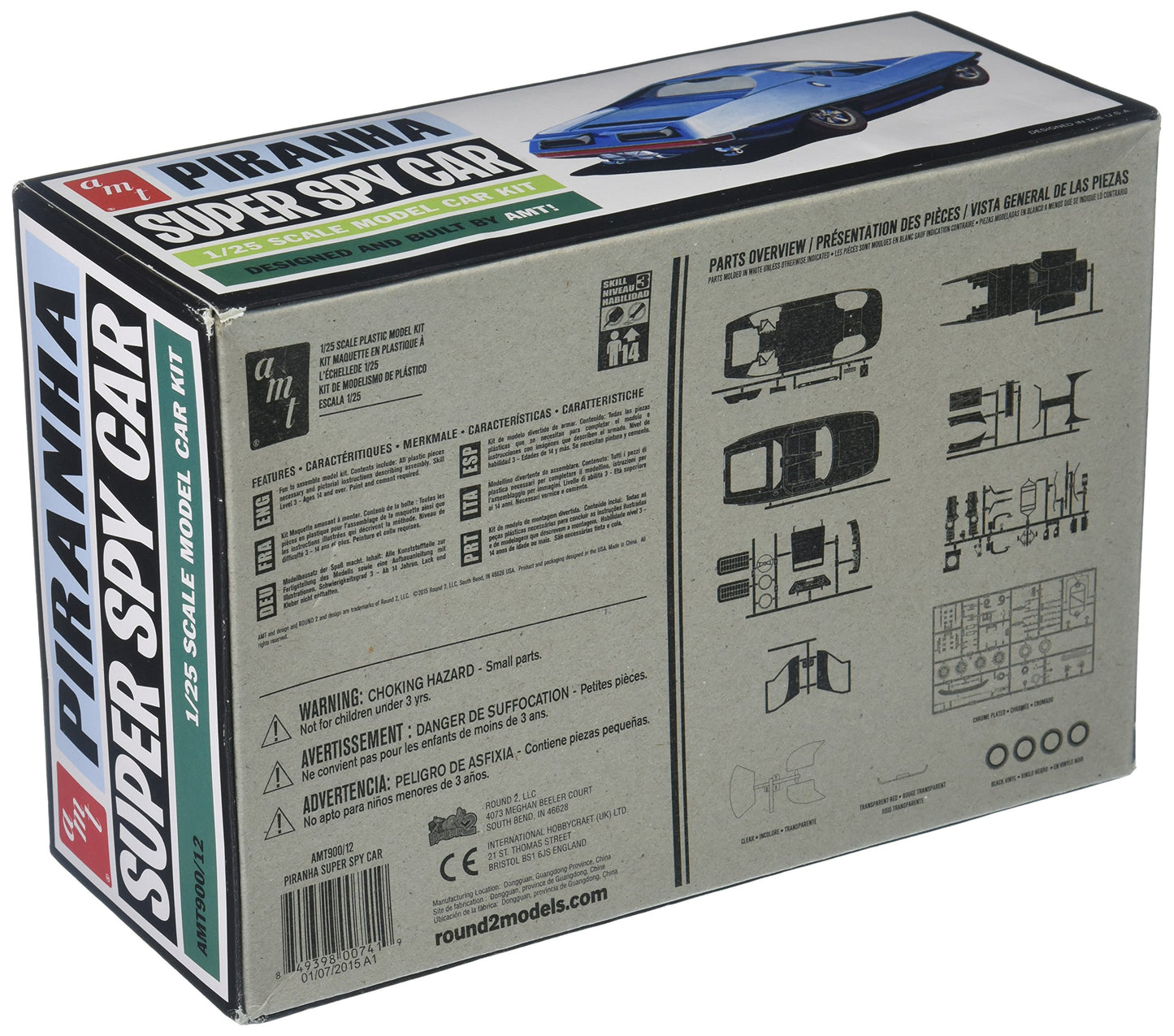 AMT Piranha CRV Super Spy Car, 1:25 Scale Model Car Kit, AMT900