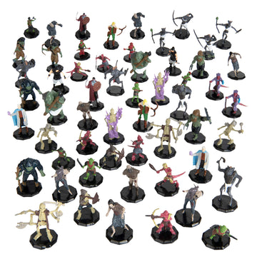 56 Fantasy Mini Figures- All Unique Designs- 1'' Hex-Sized Compatible With Dnd Dungeons And Dragons & Pathfinder And Rpg Tableto
