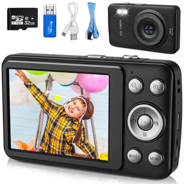Kids Camera Toys For Boys Girls,Digital Video Camera Toys For Kids With Mp3 Music Player And 32Gb Sd Card,Ideas Birthday Gifts F