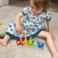 Toys of Wood Oxford Wooden Stacking Rings - Caterpillar Counting Game, 15 Pieces, Small, Color Sorting Puzzle for 1 Year Olds