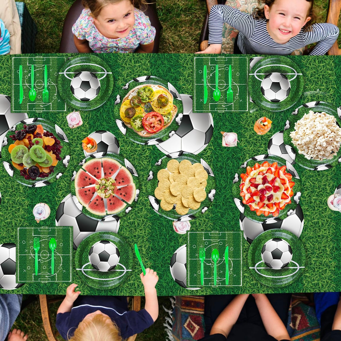 233 Pack Soccer Party Supplies Soccer Party Decorations Boys Sports Theme Birthday Decor Soccer Theme Tableware Set - Soccer Pla