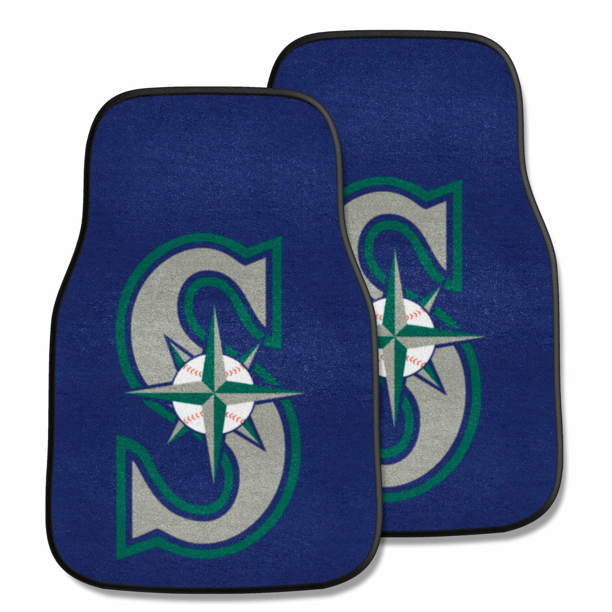 Fanmats 6416 MLB Seattle Mariners Front Row Nylon Carpet Car Mat - 2 Piece
