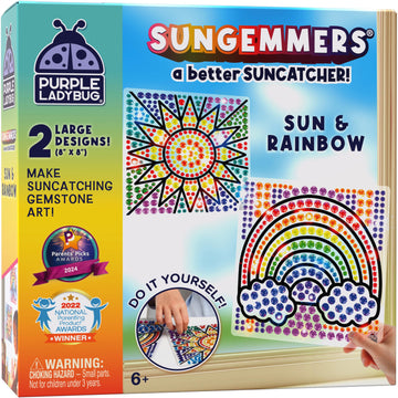 Purple Ladybug Sungemmers Window Gem Art Suncatcher Kits – Easter Gift Basket Stuffers For Kids, Birthday Gifts For Girls & Boys, Crafts For Ages 4-10, Fun Diy Art Kit For Kids 6-12