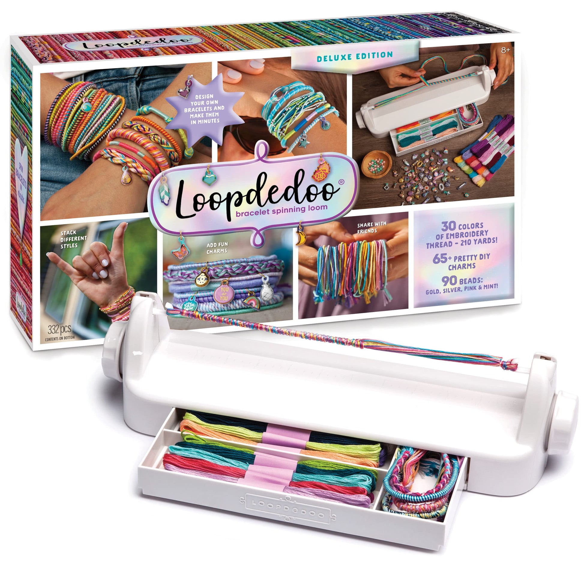 Loopdedoo Deluxe DIY Friendship Bracelet Maker Kit - Make Bracelets in Minutes for Birthdays and Friendship Gifts - Award Winnin