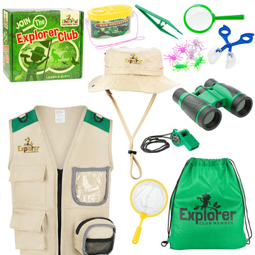 Cheerful Children Toys enhanced Quality Bug Catching Kit - 19 Pcs Kids Explorer Kit - 3-7 Kids Adventure Kit Include Safari Vest  Hat & Extra Sturdy Accessories - Ideal Educational Gift - Learn & Play