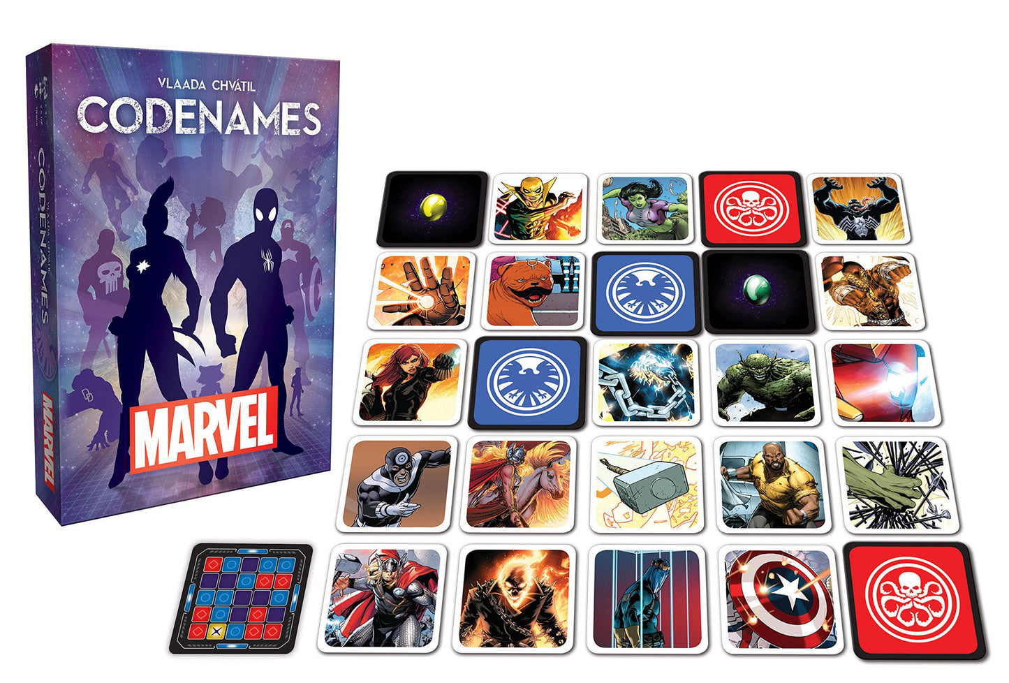 USAopoly Marvel Codenames Board Game - Fun Family Game, Multi-Colored, Model CE011-000