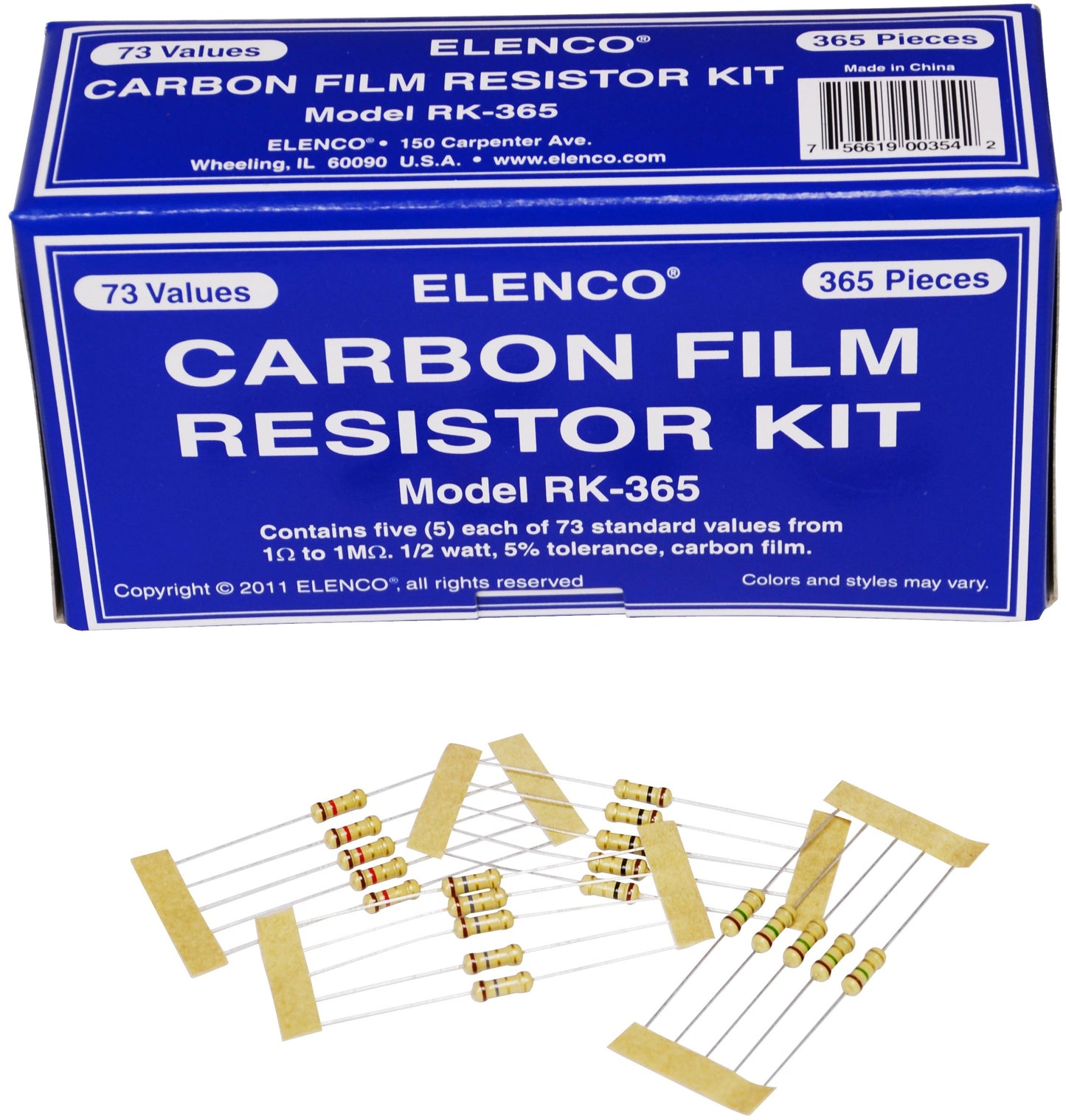 Elenco 365 Piece Resistor Kit - Rk-365