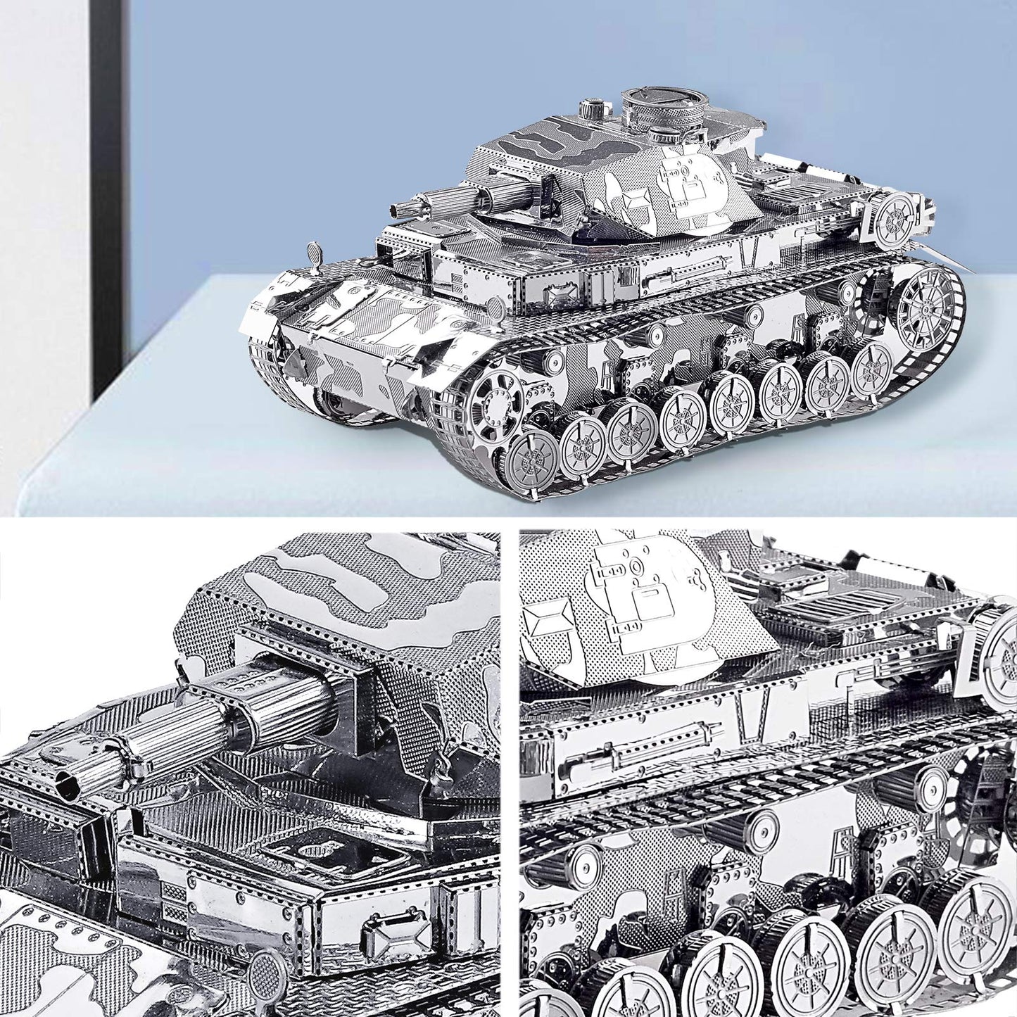 Piececool 3D Metal Puzzles For Adults, German Iv Tank Metal Model Cars Kits To Build For Teens Students, Diy Military Model Kit Toys, Great Birthday Gifts, 168 Pcs