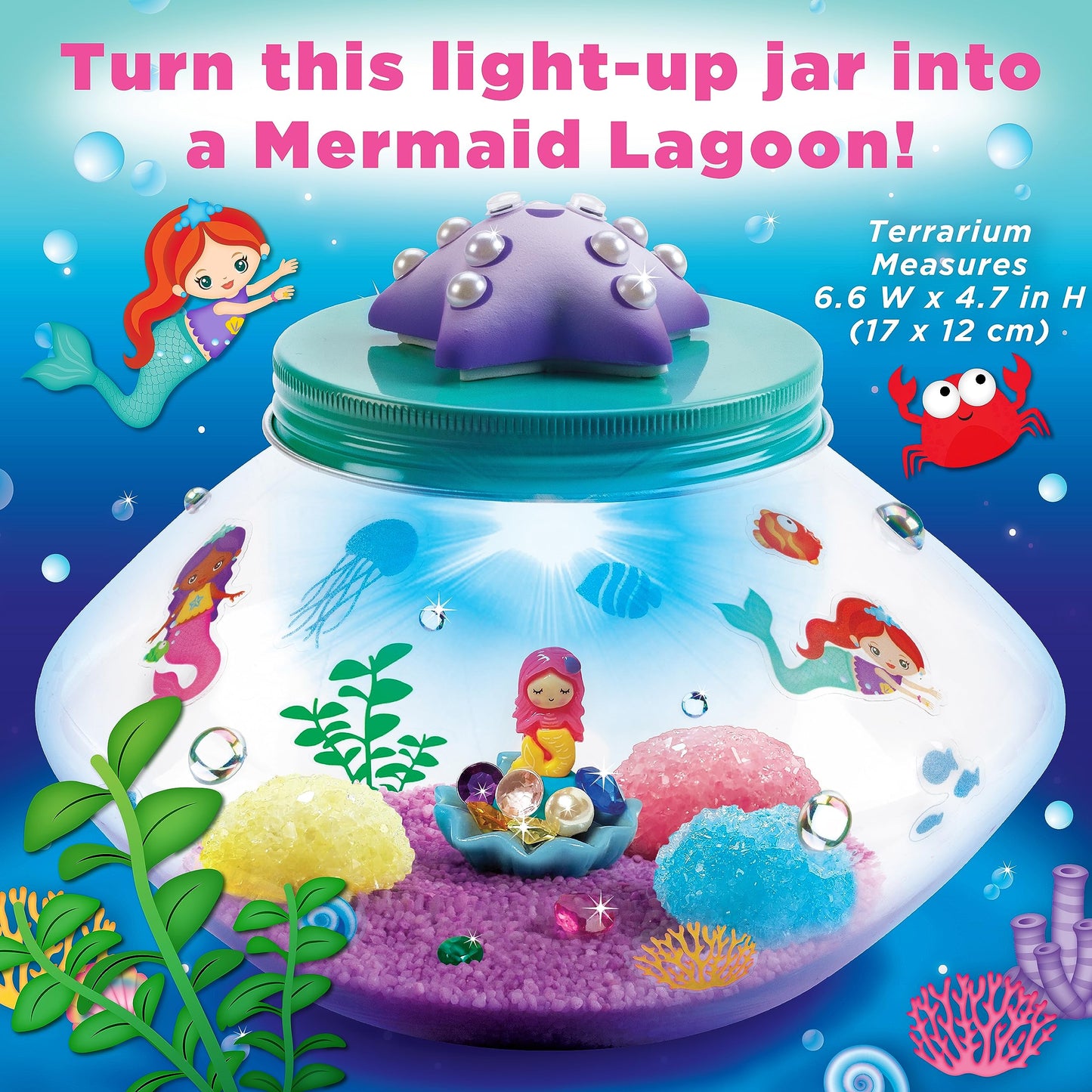 Creativity For Kids Crystal Mermaid Terrarium Kit - Stem Projects For Kids Ages 6-8+, Arts And Crafts For Girls And Boys