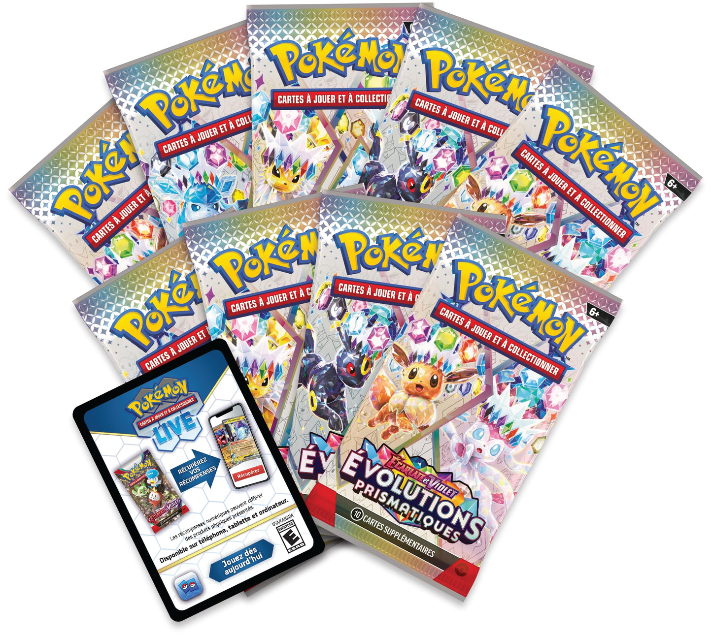 Pok?On Tcg: Scarlet & Purple Elite Trainer Set - Prismatic Evolutions (1 Fully Illustrated Promo Card, 9 Booster Packs & Premium