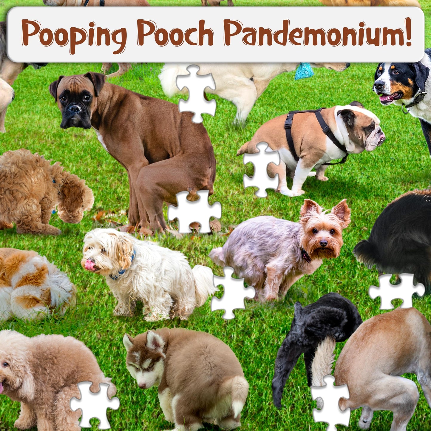 Funwares 1000 Piece Puzzle - 101 Pooping Puppies, Funny Gag Gift, Cardboard