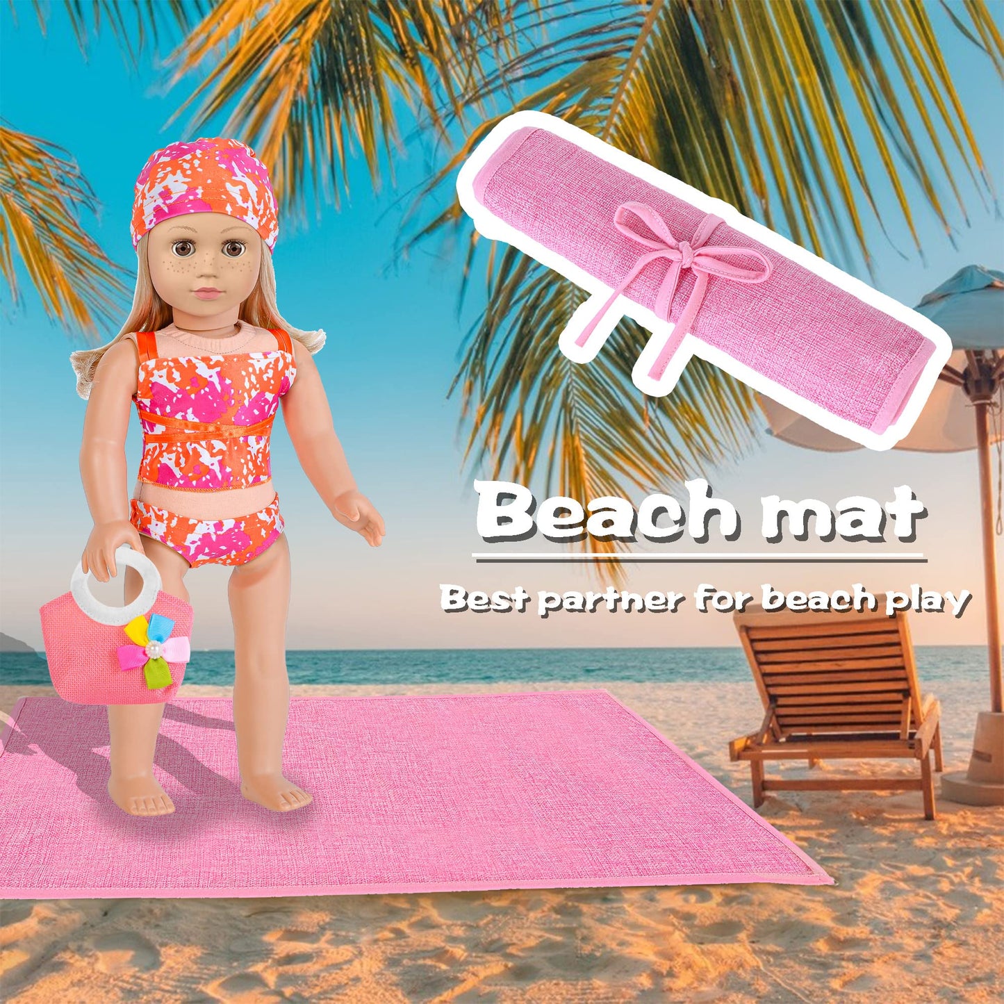 Ebuddy Doll Clothes 18 Inch Doll Accessories Beach Themed Playsets Diving Suit For 18 Inch Girl Dolls(No Doll)