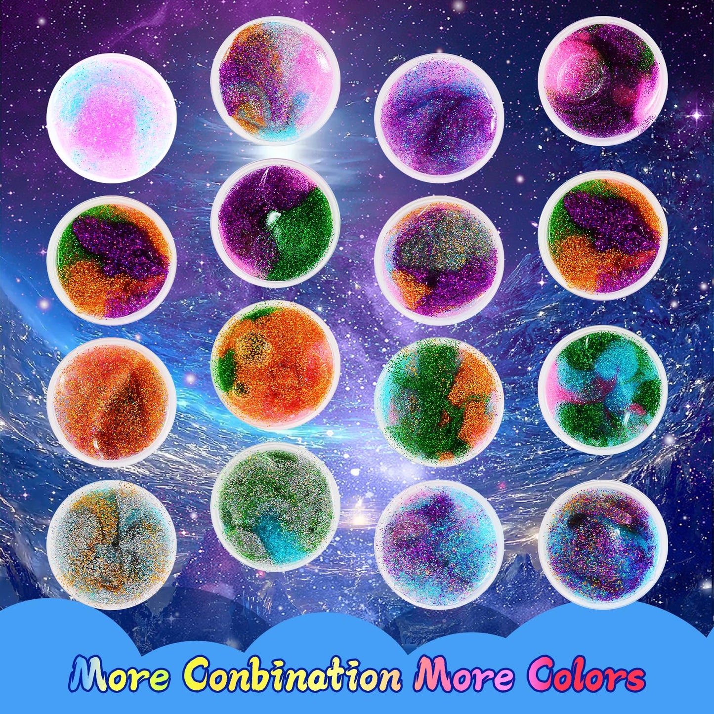 Zdthnsiat Galaxy Slime Sparkling 24Pack Toy Party Favors For Girl, Stretchy And Non-Sticky, Stress Relief Toy For Boys, Easter B