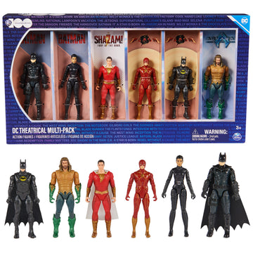 Dc Comics Theatrical Multi-Pack, Limited Edition 6 Super Hero Action Figures, Wb Anniversary Collectible, Superhero Kids Toys For Boys Ages 3+