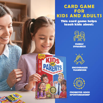 Kids Vs Parents - Family Game For Kids 4-12 | Games For Family Game Night | Fun Kids Card Games With 200 Conversation Starter Ca