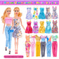 Ebuddy Doll And Accessories Doll Closet Playset With 106 Pcs Doll Clothes And Accessories For Girls 6-12 Including One Doll, Closet, Stylish Blue Set, Luggage, Shoe Rack, Wedding Gowns